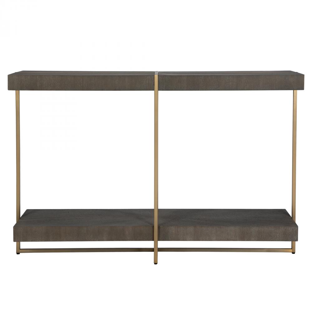 Uttermost Taja Modern Brass / Wood Console Table