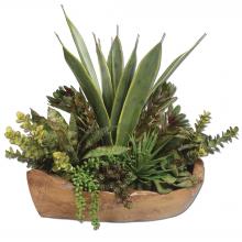 Uttermost 60119 - Salar Succulents In Teak Bowl